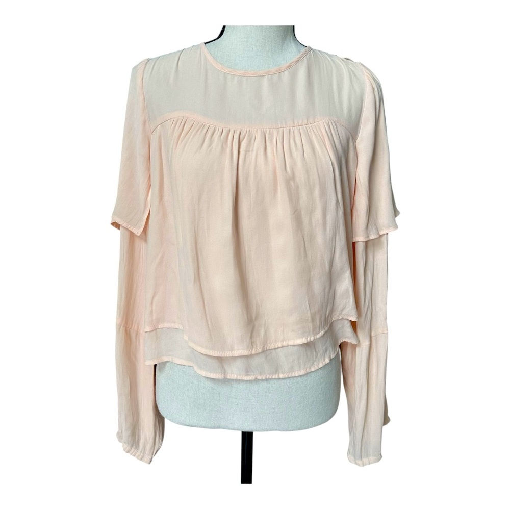 Forever 21 Blush Pink Sheer Layered Top XS Romantic Feminine